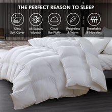 Load image into Gallery viewer, Luxurious 108" x 98" Oversized King Goose Down Comforter - 100% Egyptian Cotton
