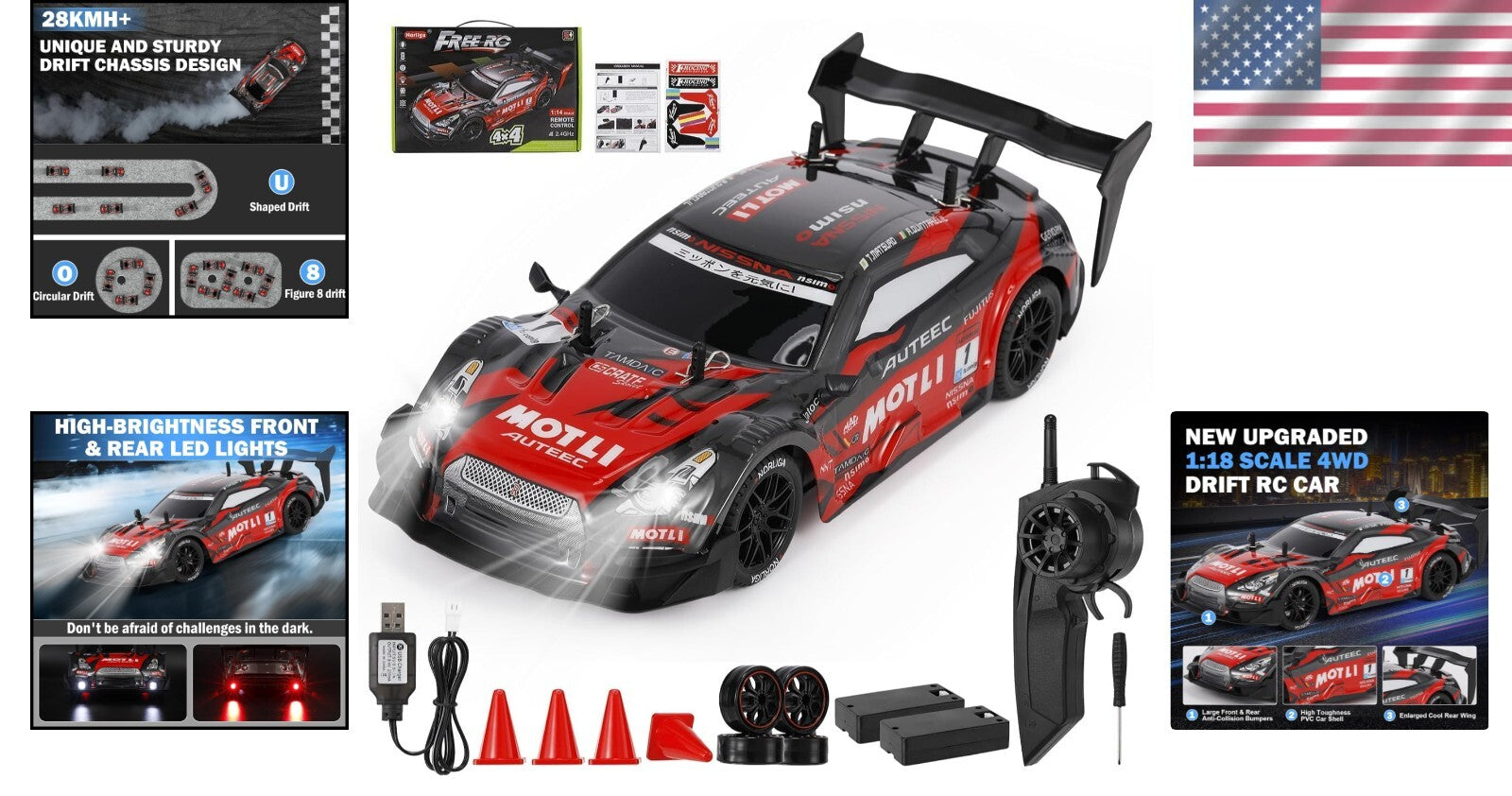 Exciting 4WD Remote Control Drift Car - 28KM/H with Multi-Functional Controller