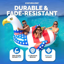 Load image into Gallery viewer, Oversized Americana Eagle Pool Float - Comfortable Ride-On Raft for Adults