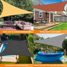 Load image into Gallery viewer, Reinforced 20' Dark Grey Sun Shade Sail - Custom Sizes &amp; Quick Installation