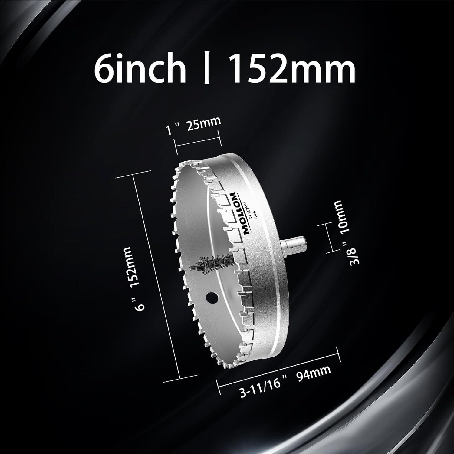 152mm Tungsten Carbide Hole Cutter - Superior Durability for Steel and Plastic