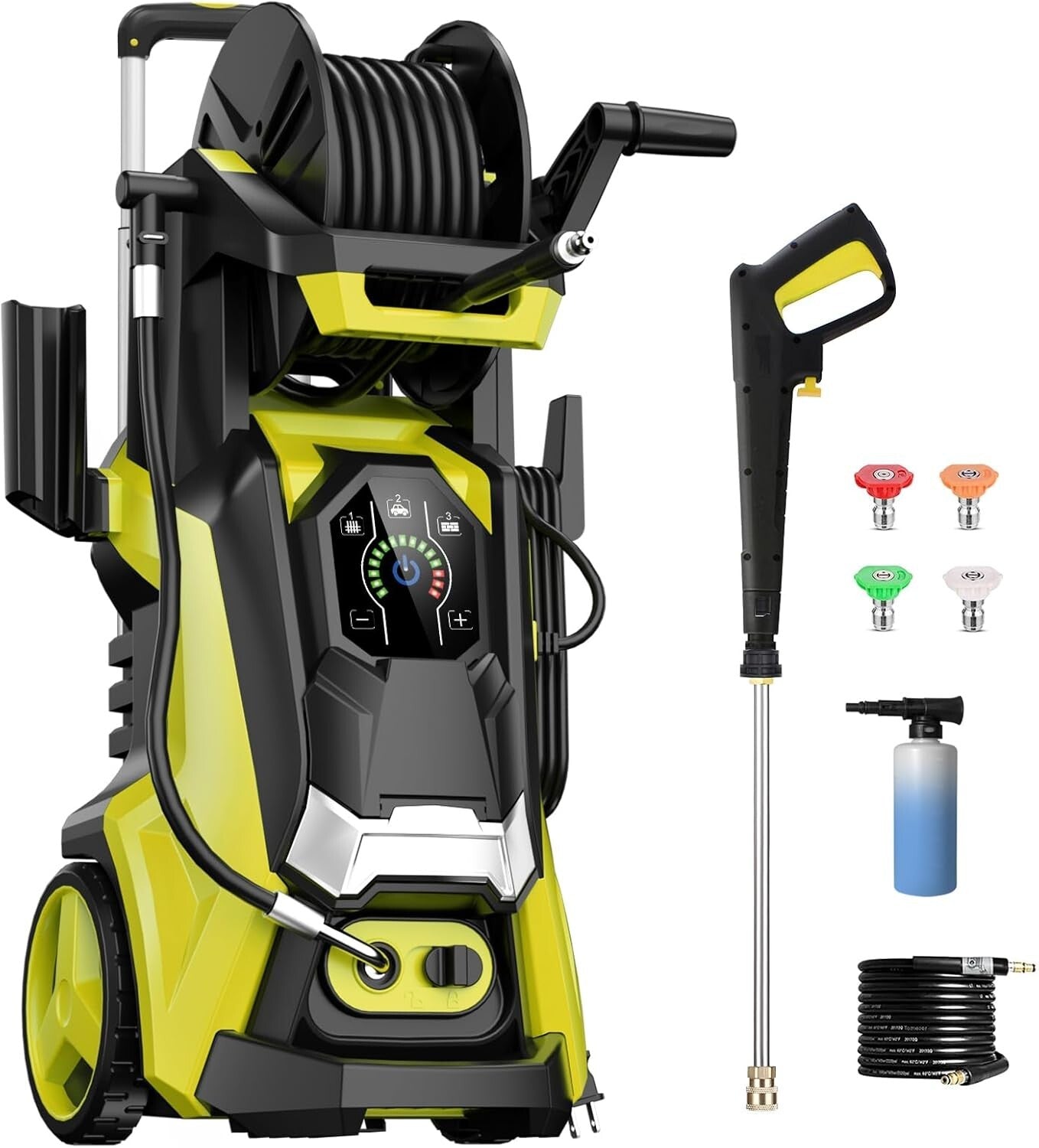 Portable Electric Pressure Washer 5000 PSI with Telescopic Handle & 4 Nozzles