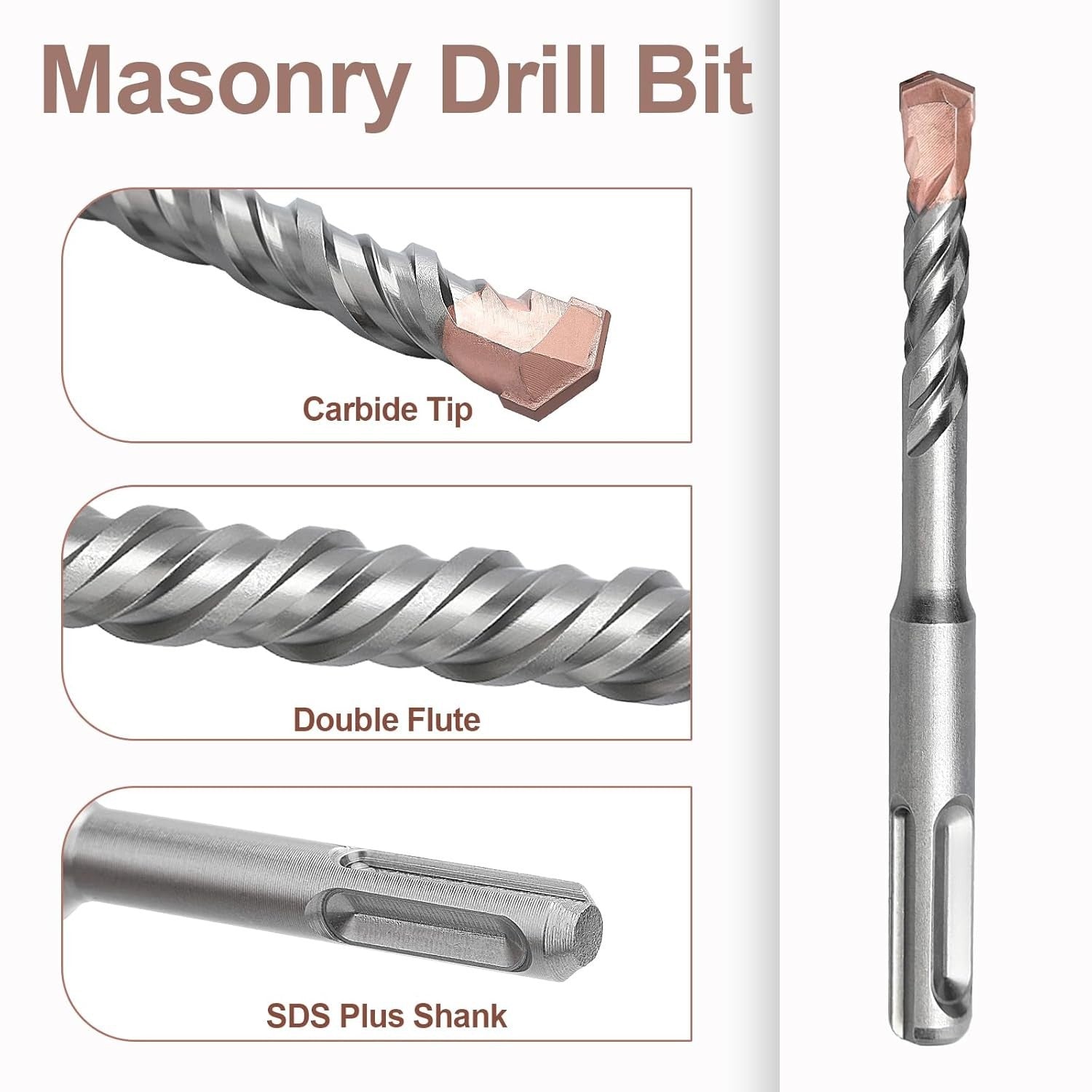 Alloy Steel 1-9/16 x 18 Inch Drill Bit with Carbide Tip for Concrete Work
