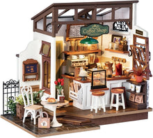Load image into Gallery viewer, Compact DIY Miniature Café Dollhouse - Relaxing Craft Experience with LED