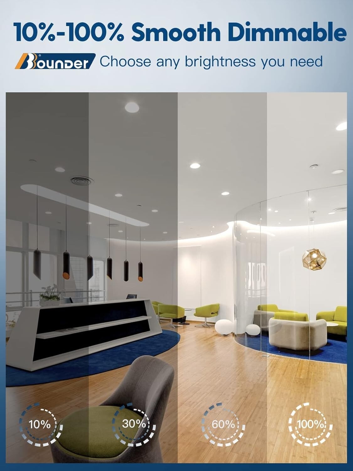 Versatile 12-Pack LED Recessed Light with Adjustable Color Temperature, Dimmable