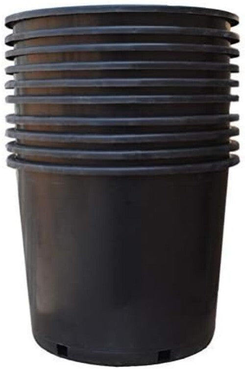 Lightweight 7 Gallon Black Nursery Pot with Drainage Holes for Soil Growth