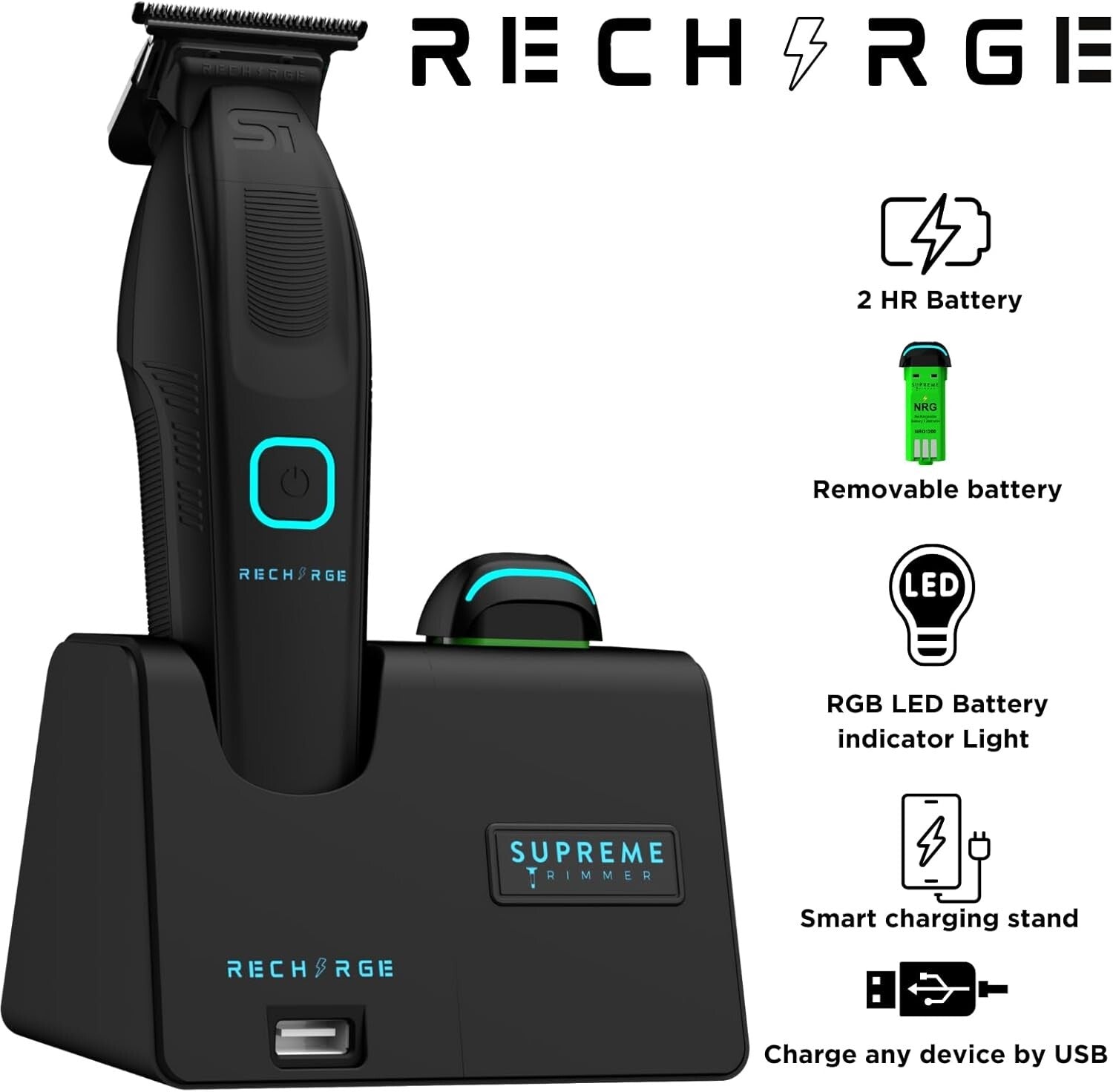 Lightweight Zero Gap Trimmer with USB Charging - Ideal for Barbers & Home Users