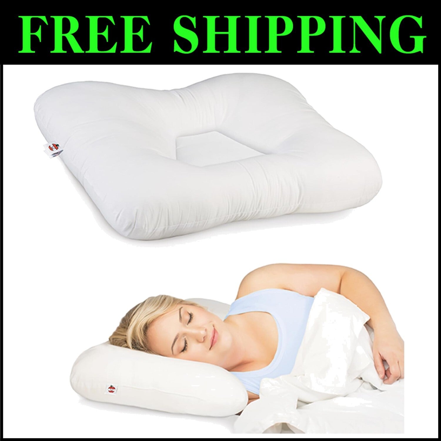 Tri-Core Ergonomic Cervical Support Pillow - Pain Relief for Neck, Back, & Sh...