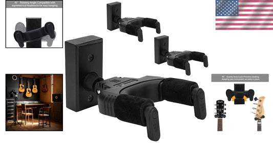 Elegant Guitar Wall Mount with Auto Lock for Acoustic & Electric Instruments