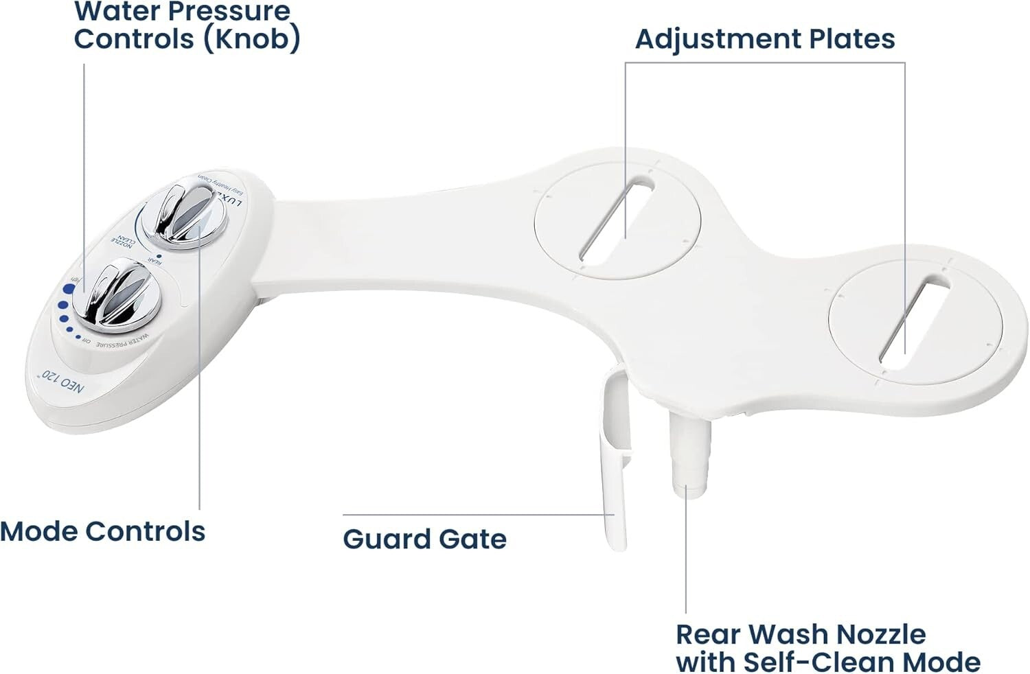 Gentle Cleaning NEO 120 Bidet with Dual Function Sprayer - White & Compact