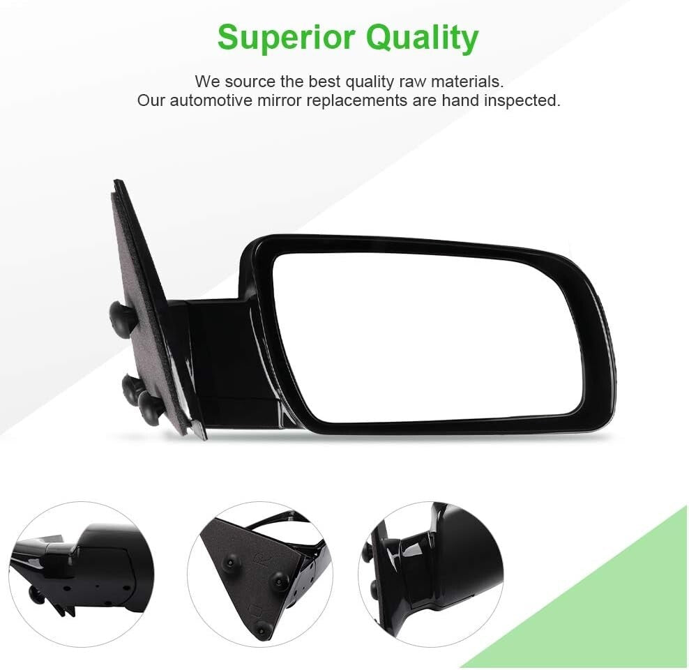 Enhanced Visibility Black Convex Side Mirrors - Compatible Chevy Models Included
