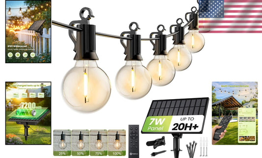 Dimmable 208FT Solar Patio Lights with Timer and Remote - Festive Outdoor Decor
