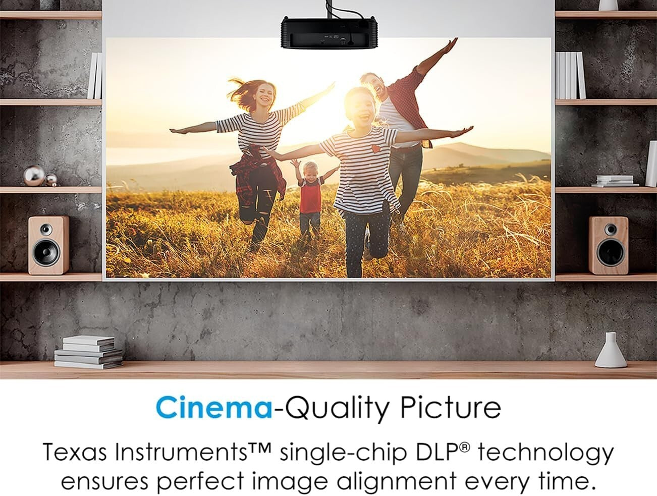 Versatile 3600 Lumens DLP Projector for Gaming & Movies, 1:1 Zoom Functionality