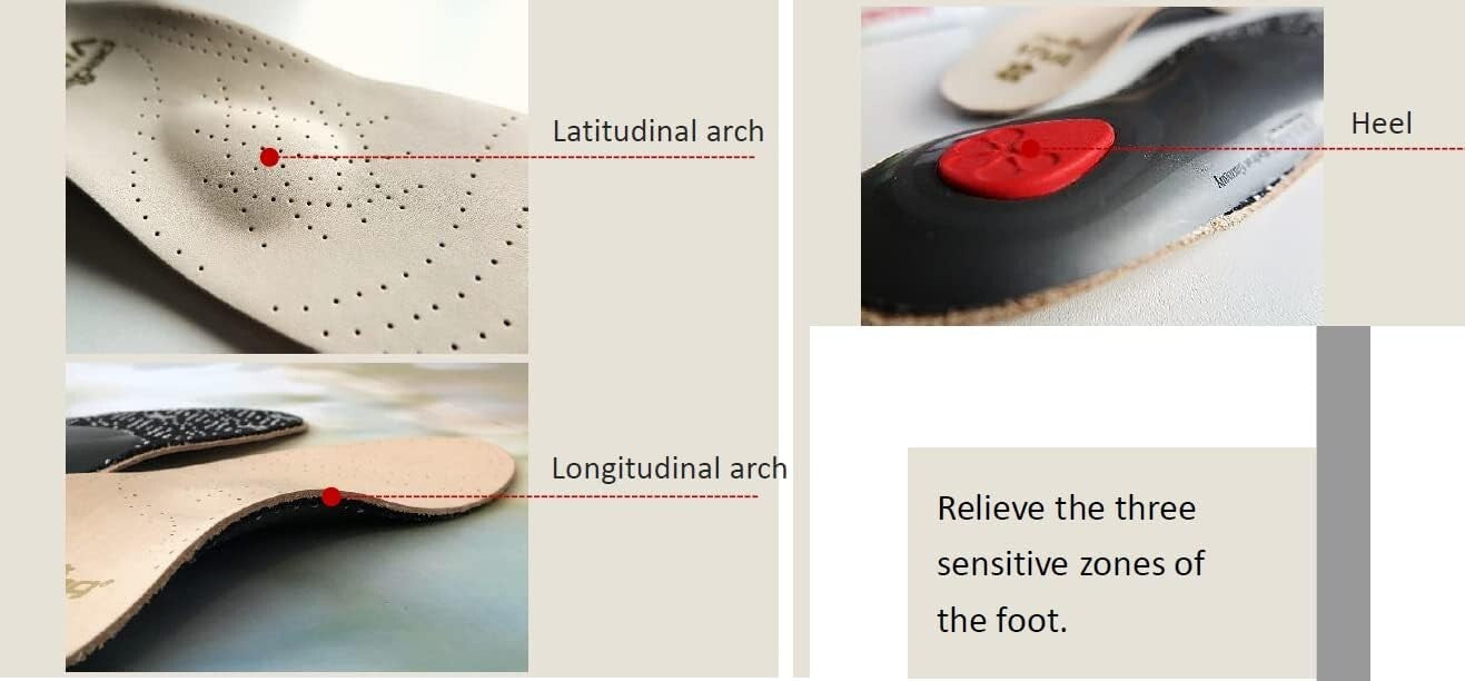 Full Length Handmade Leather Insoles for Comfort and Plantar Fasciitis Support