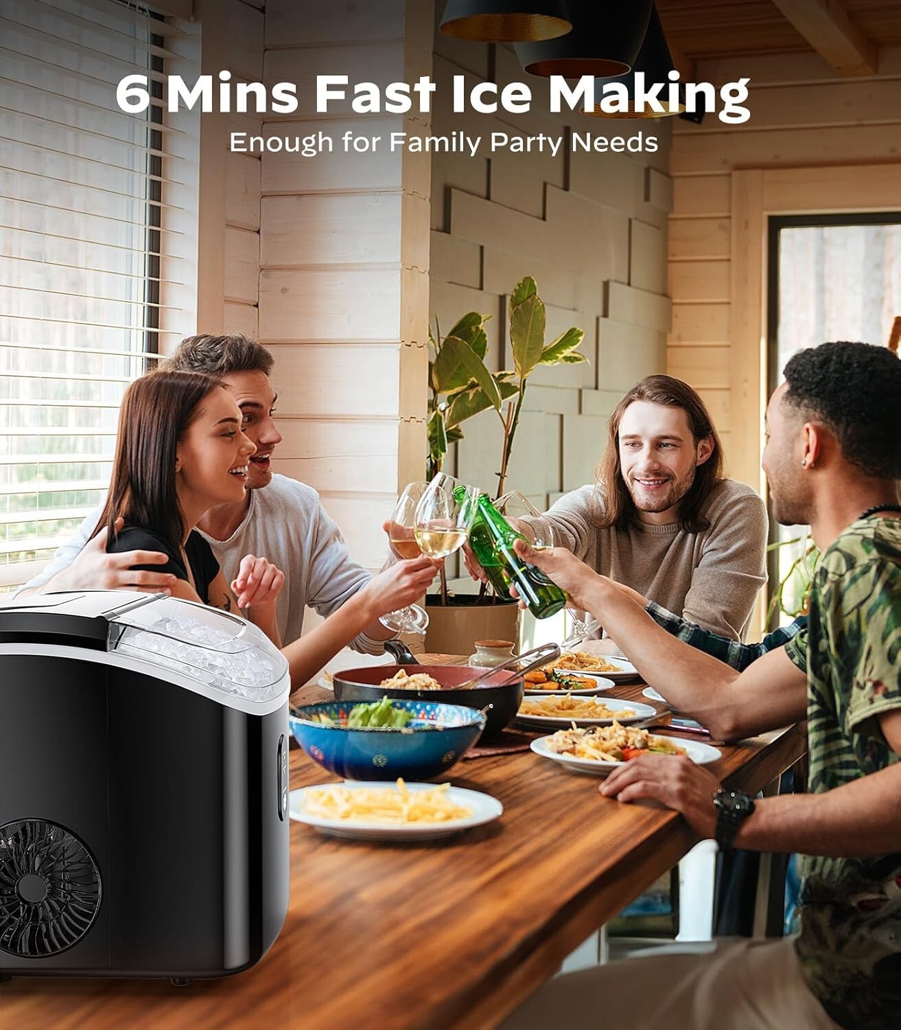 33 lbs Nugget Ice Maker - Fast, Portable Ice Solution with Self-Cleaning Feature