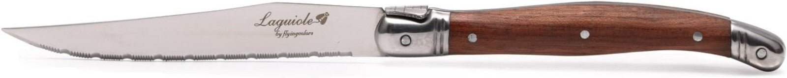 Elegant 8-Piece Steak Knife Set with Wood Handles - Gift-Ready & Dishwasher Safe