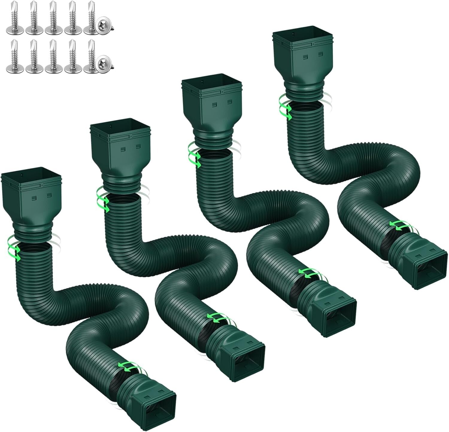 Sturdy Rain Gutter Downspout Extensions - 4 Pack for Effective Drainage