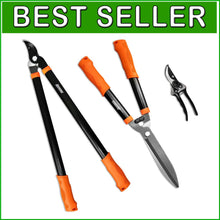 Load image into Gallery viewer, Complete Lopper and Hedge Shear Combo with Bypass Pruner - Durable Garden Set