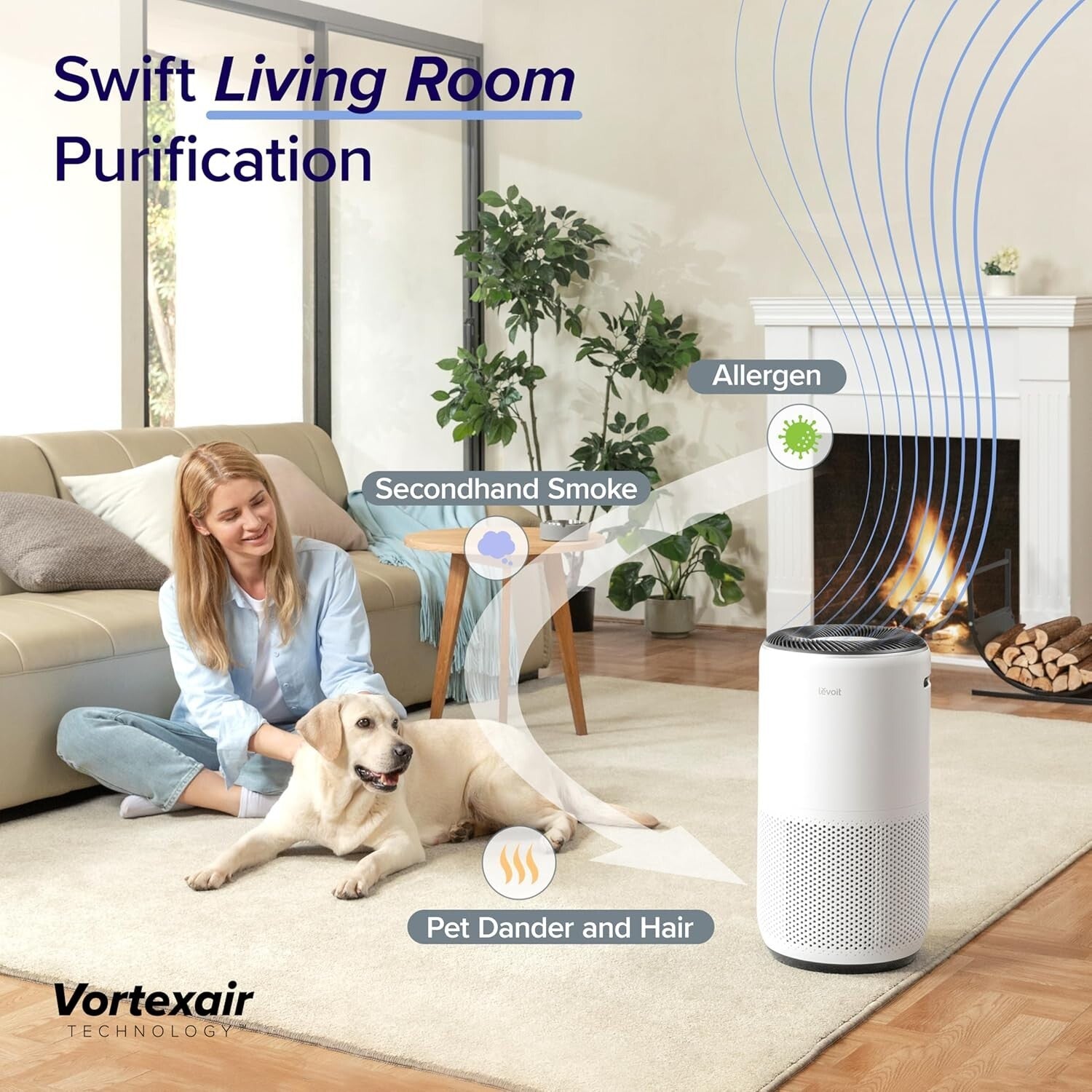 Energy Star Certified HEPA Air Purifier Up to 1733 Ft² - Silent with Sleep Mode
