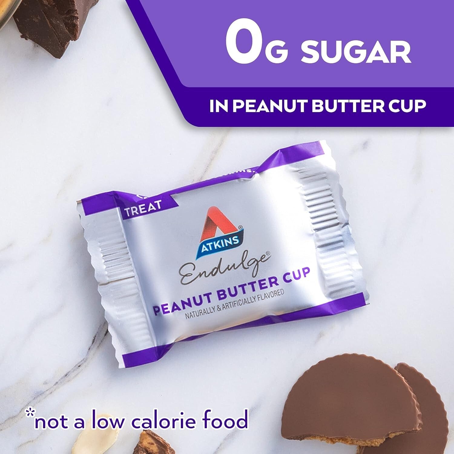 Delicious Peanut Butter Cups - 60 Count, 0g Sugar, Perfect for Low-Carb Diets