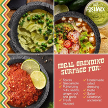 Load image into Gallery viewer, Handmade Mexican Molcajete 8-Inch Volcanic Stone Grinder for Authentic Flavors