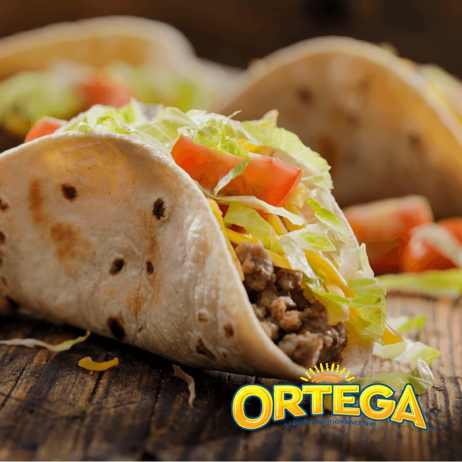 Convenient Taco Dinner Kit: 10 Soft Flour Tortillas & Taco Sauce, 12 Packs