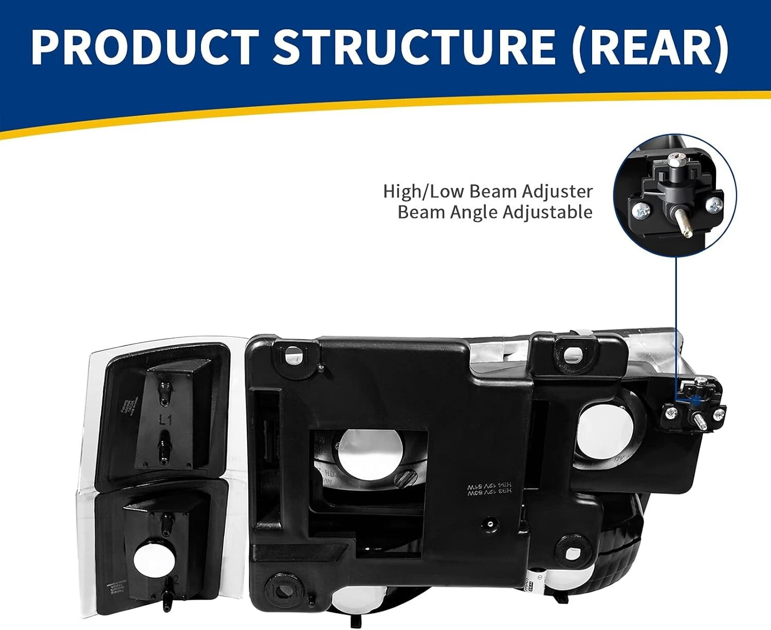 Direct Fit Headlight Assembly for 1994-1999 Chevy C/K & Tahoe - Black Housing