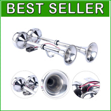 Load image into Gallery viewer, Weather-Resistant Stainless Steel Dual Trumpet Horn - 125db for Boats &amp; Trucks
