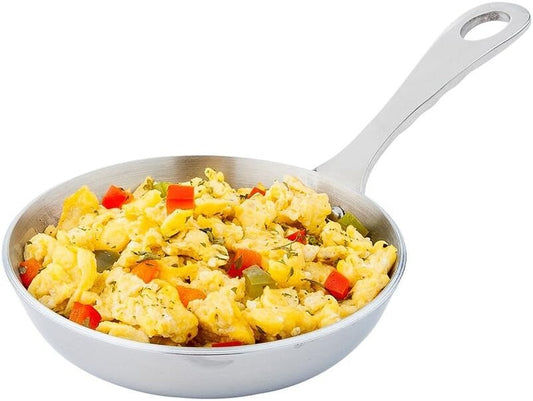 Elegant 4-Inch Stainless Steel Mini Frying Pan - Ideal for Individual Portions