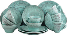 Load image into Gallery viewer, Stunning Tropical Turquoise Dinnerware Set – Full Service for 4, Dishwasher Safe