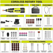 Load image into Gallery viewer, Versatile Cordless Rotary Tool Kit - 7 Speeds, Flex Shaft, 80+ Accessories