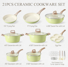 Load image into Gallery viewer, Ceramic Non-Stick Cookware Set – 21-Piece Kitchen Essential for Healthy Cooking
