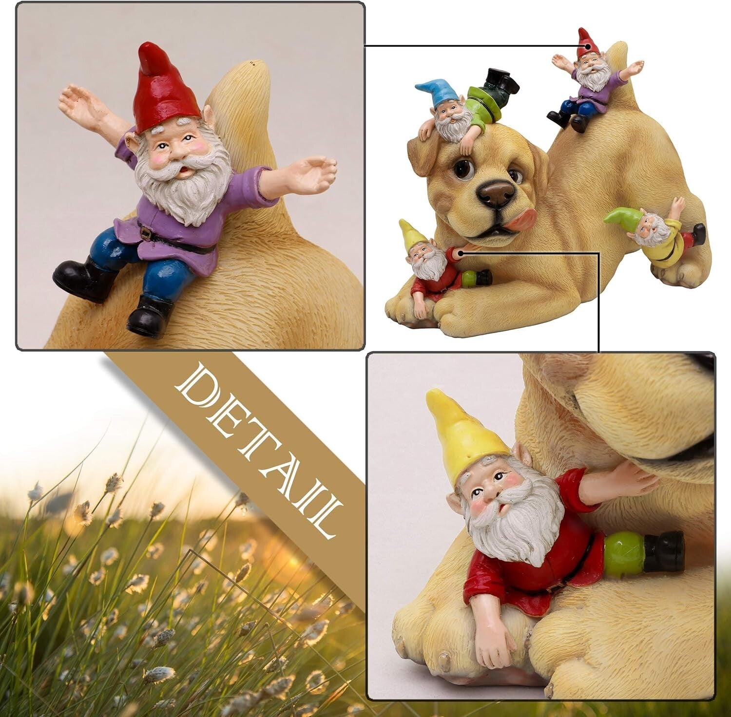 Whimsical Dog & Gnome Lawn Ornament - Perfect Gift for Housewarming & Birthdays