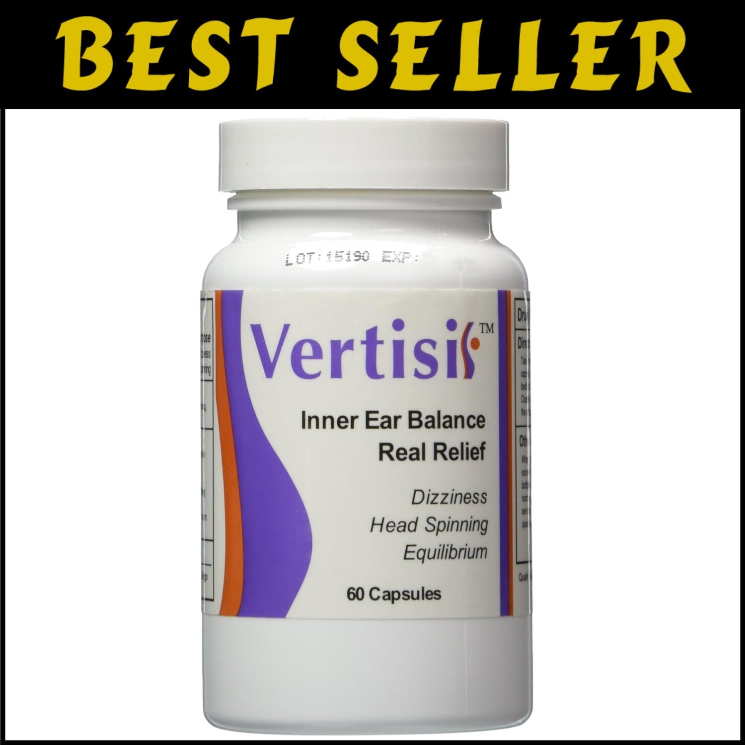 Natural Vertigo Relief Capsules - 60 Non-Drowsy Softgels for Dizziness & Balance