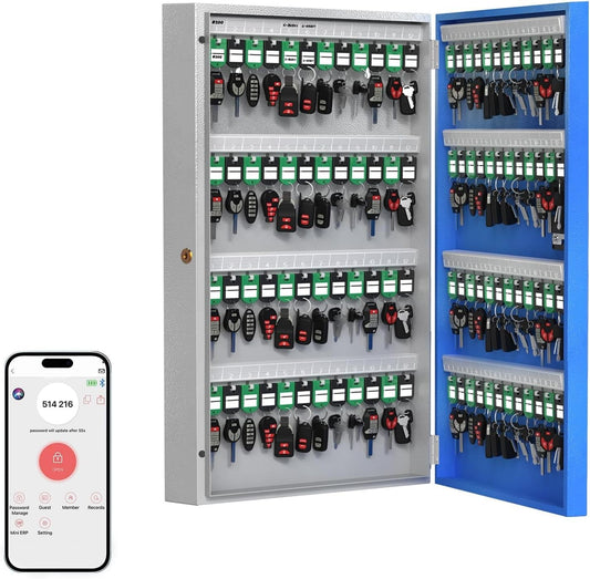 Durable 96-Key Lock Box with Multiple Unlock Options - Ideal for Homes & Offices