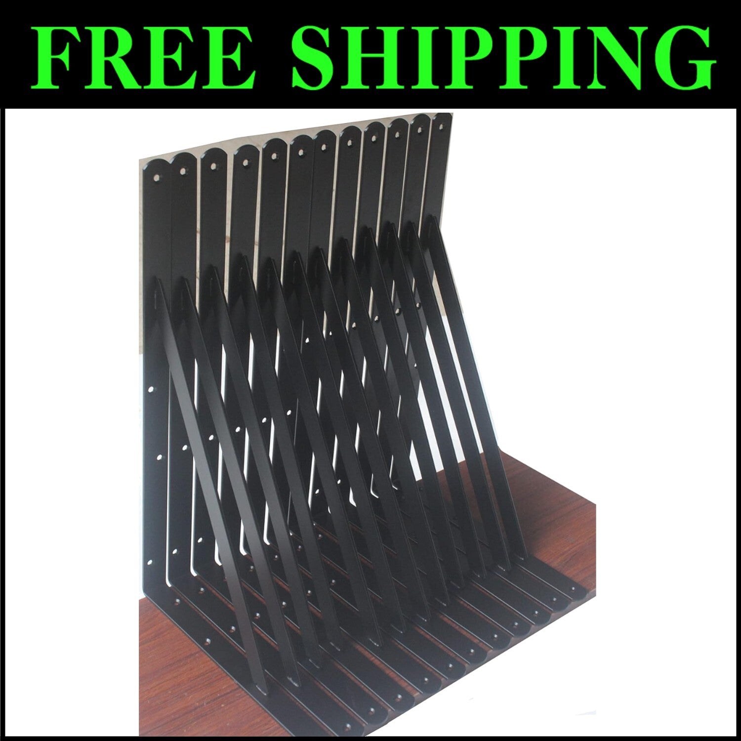 Durable Metal Shelf Support Brackets - 16 Pack, 22x12" for Maximum Organization