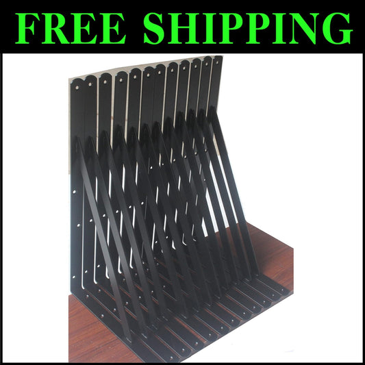 Durable Metal Shelf Support Brackets - 16 Pack, 22x12" for Maximum Organization