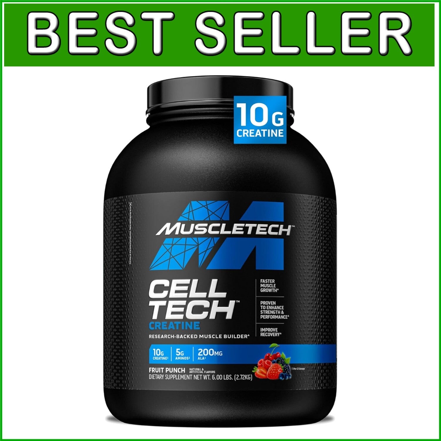 Fruit Punch Creatine Monohydrate Powder - 6 lbs for Muscle Growth & Recovery