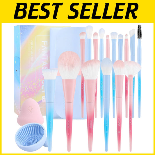 Professional Makeup Brushes Set with Cleaning Pad & Travel Bag - Fantasy Series