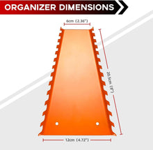 Load image into Gallery viewer, Compact Metal Wrench Organizer for Wall or Drawer - 104 Slots, 8 Orange Racks
