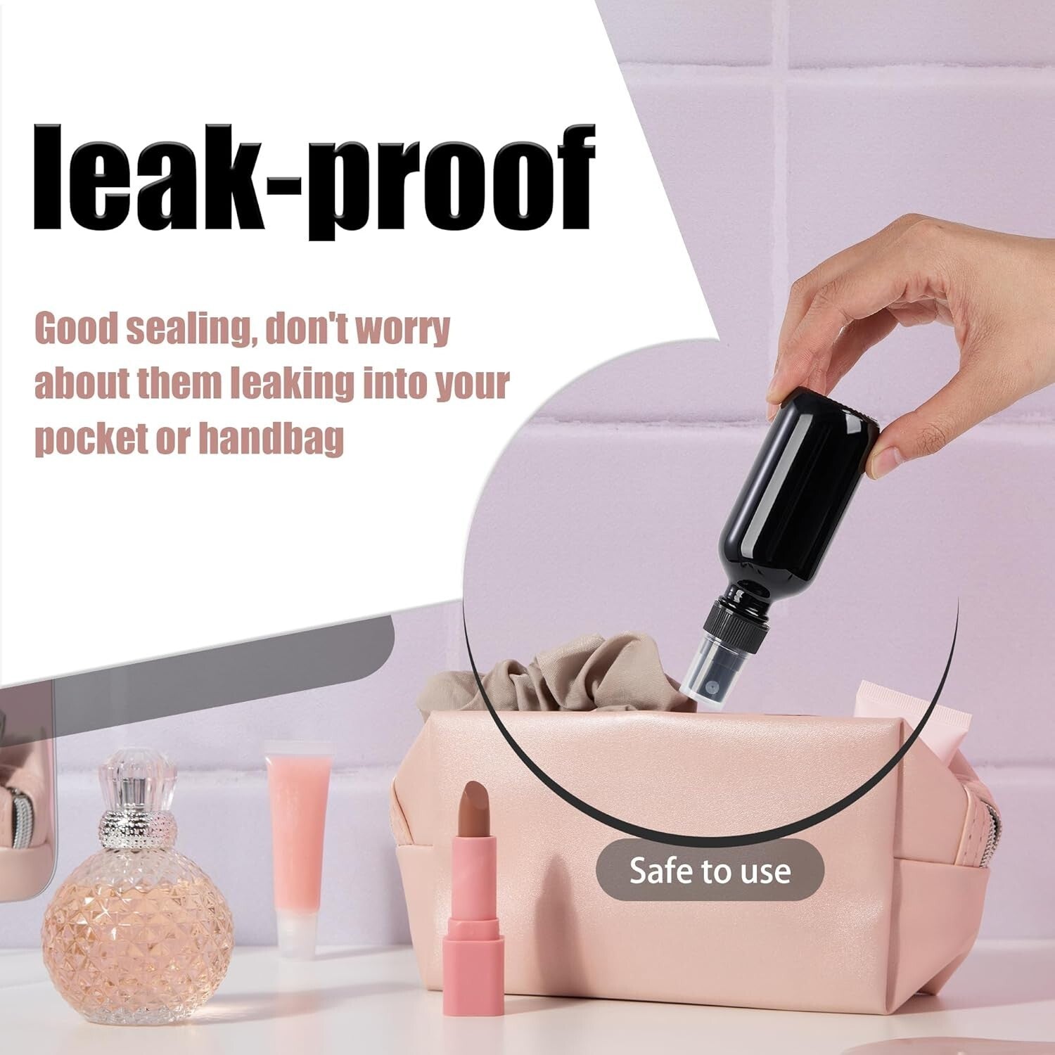 Portable 2 oz Reusable Glass Spray Bottles - Perfect for Travel & Skin Care