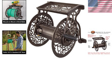 Load image into Gallery viewer, Premium Wall-Mounted Hose Reel Made of Durable Cast Aluminum - Bronze Finish