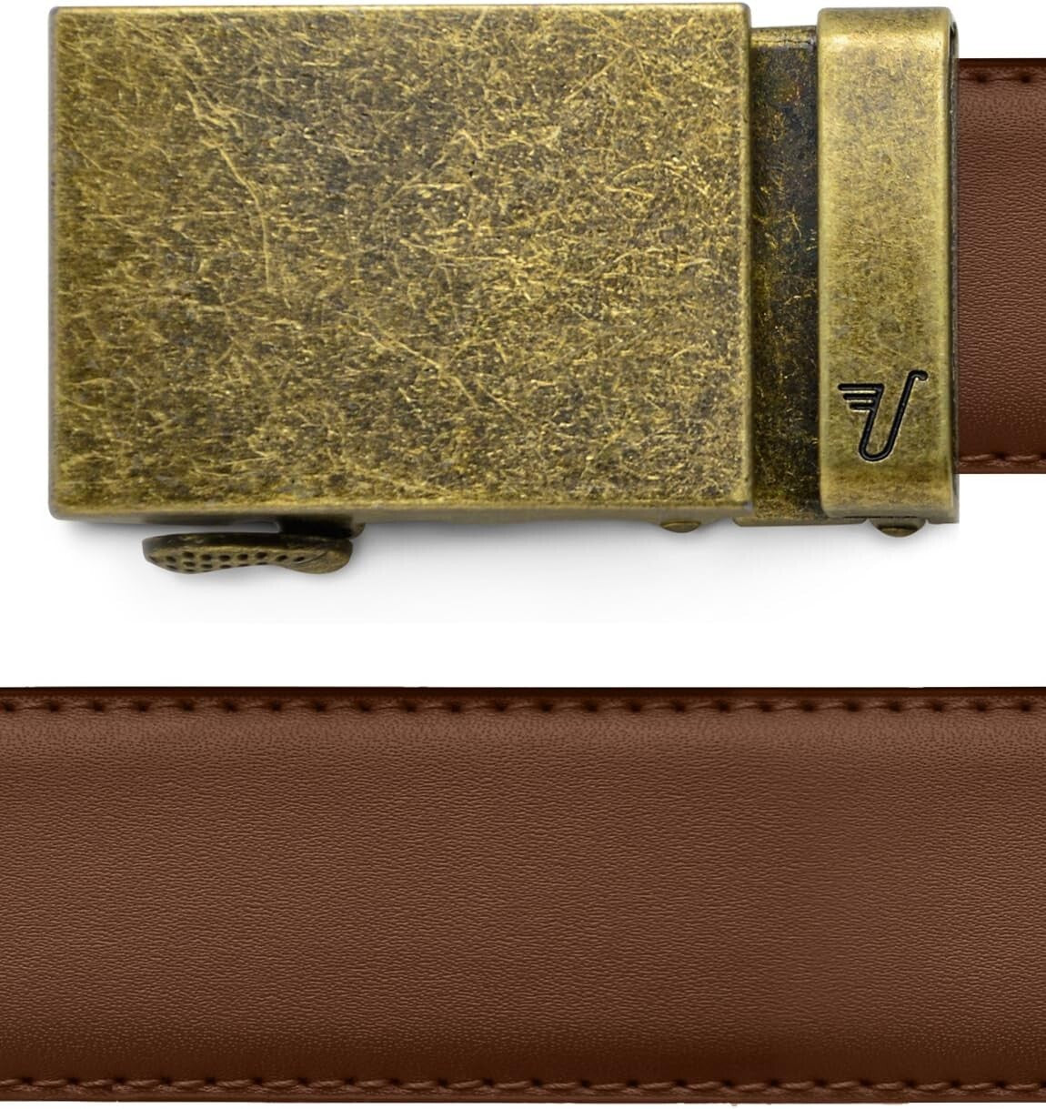 Sophisticated Men's Leather Ratchet Belt - Perfect Fit with Removable Buckle