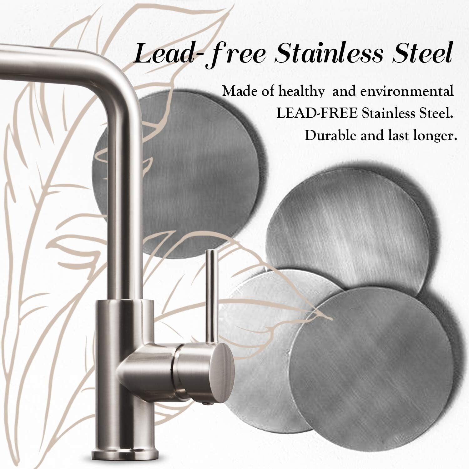 Eco-Friendly Kitchen Sink Faucet with Pull Out Sprayer & Stylish Soap Dispenser