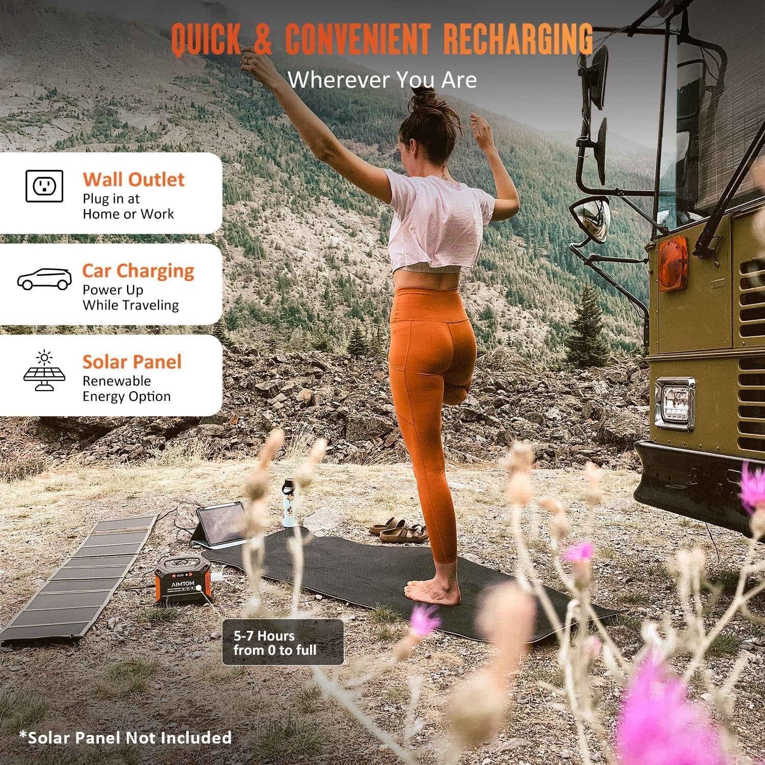 155Wh Portable Power Station - Lightweight Lithium Battery with Solar Charging