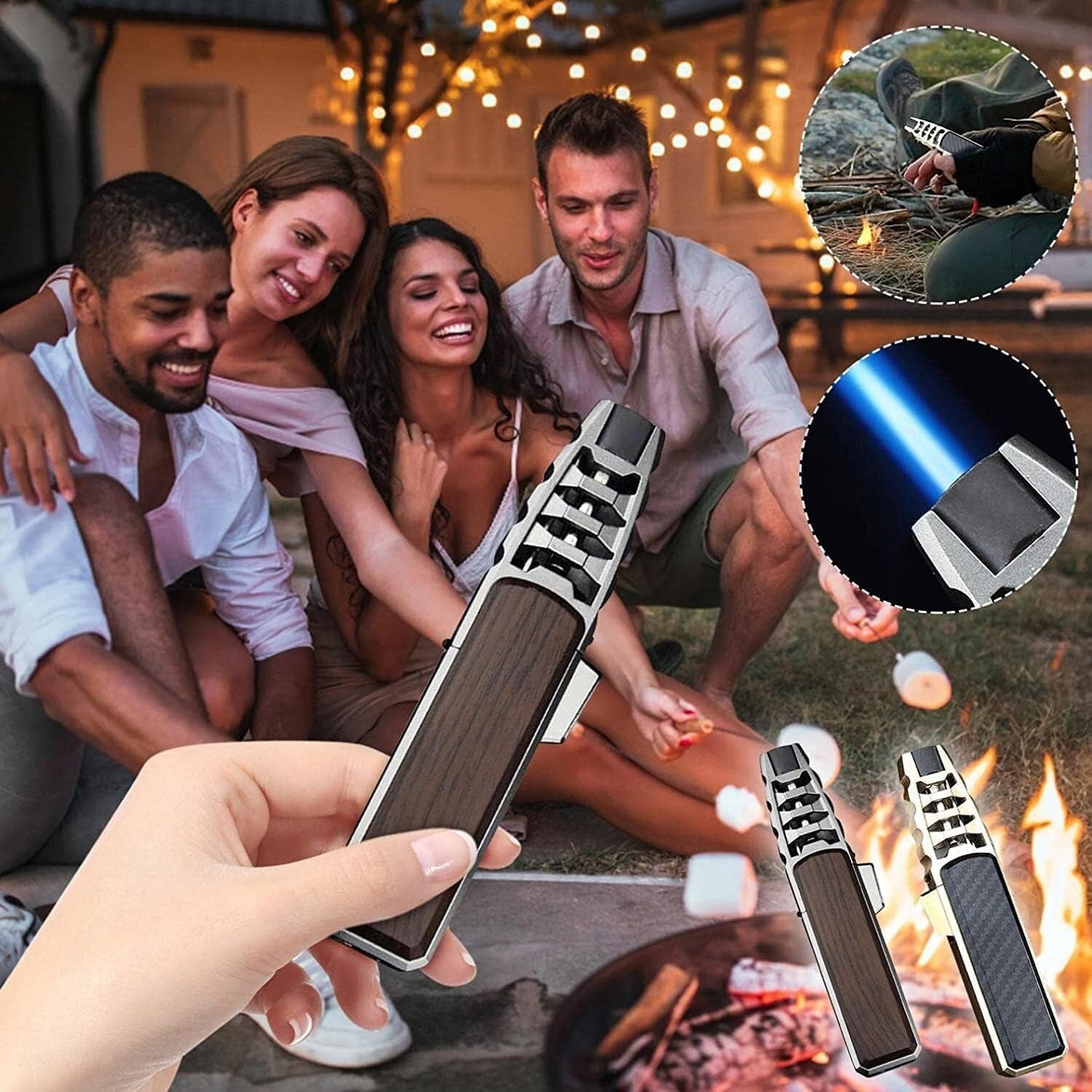 Compact Jet Flame Butane Torch with Safety Lock - Ideal for Outdoor Cooking