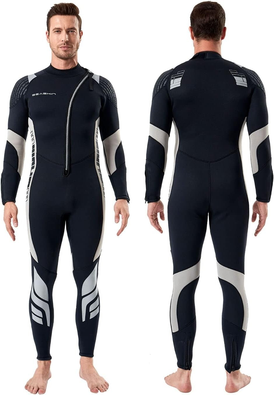 Durable Long Sleeve 3mm Wetsuit with Front Zip - Men’s Water Sport Essential