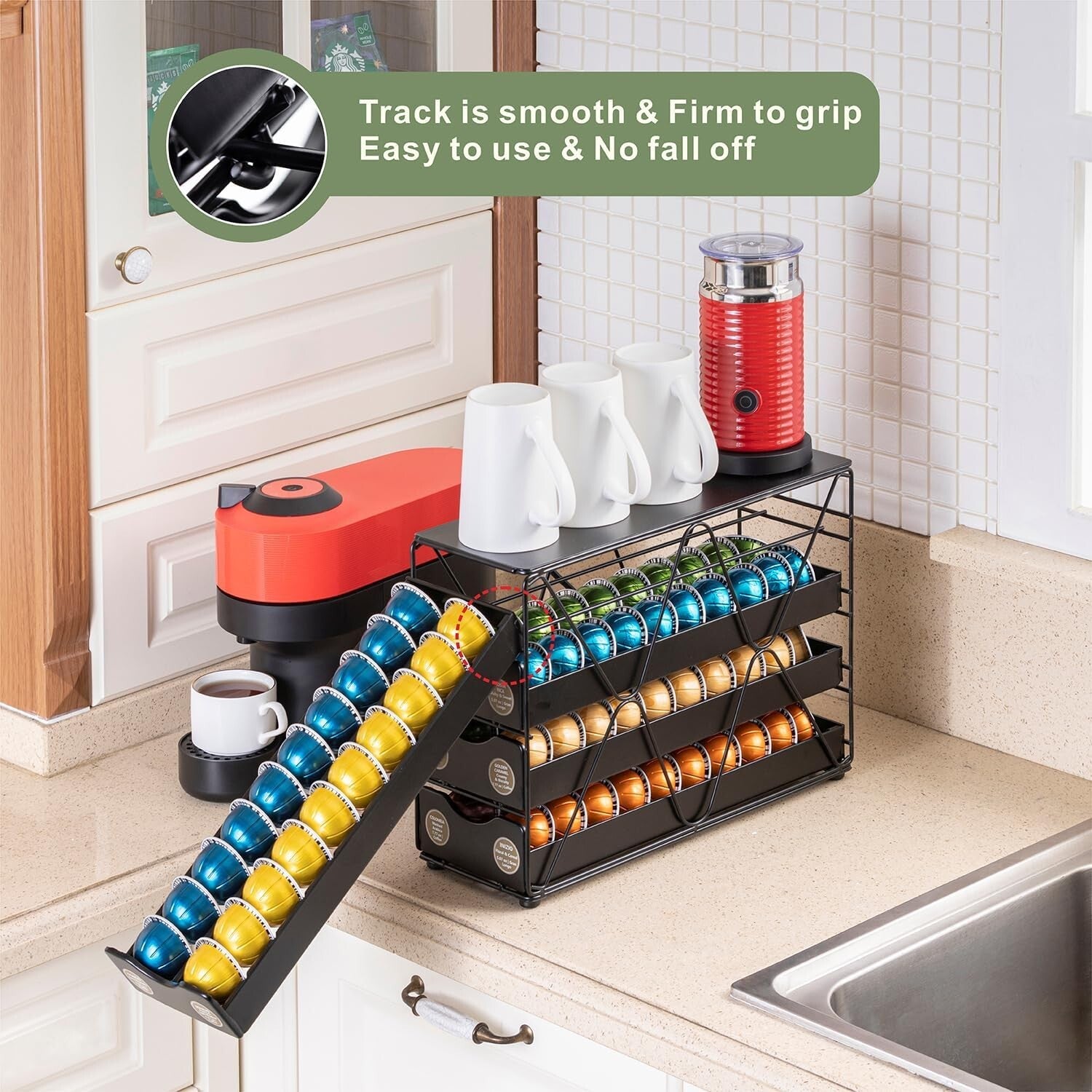 Elegant 4-Tier Nespresso Pod Holder - Organizes Up to 80 Vertuo Coffee Pods