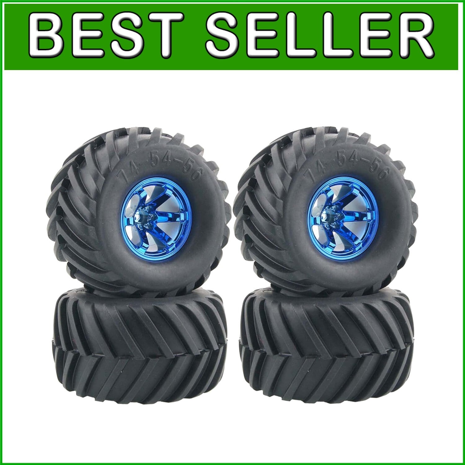 1:10 Scale Rubber Tire & Wheel Set – 4PCS for HPI Tamiya Kyosho - Easy Install