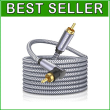 Load image into Gallery viewer, 50ft Tangle-Free 90 Degree RCA Cable for Clear Subwoofer Sound &amp; Easy Connection